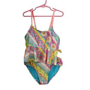Breaking Waves‎ Girls Size 12 2 Piece Multi Print Swim Tankini Set